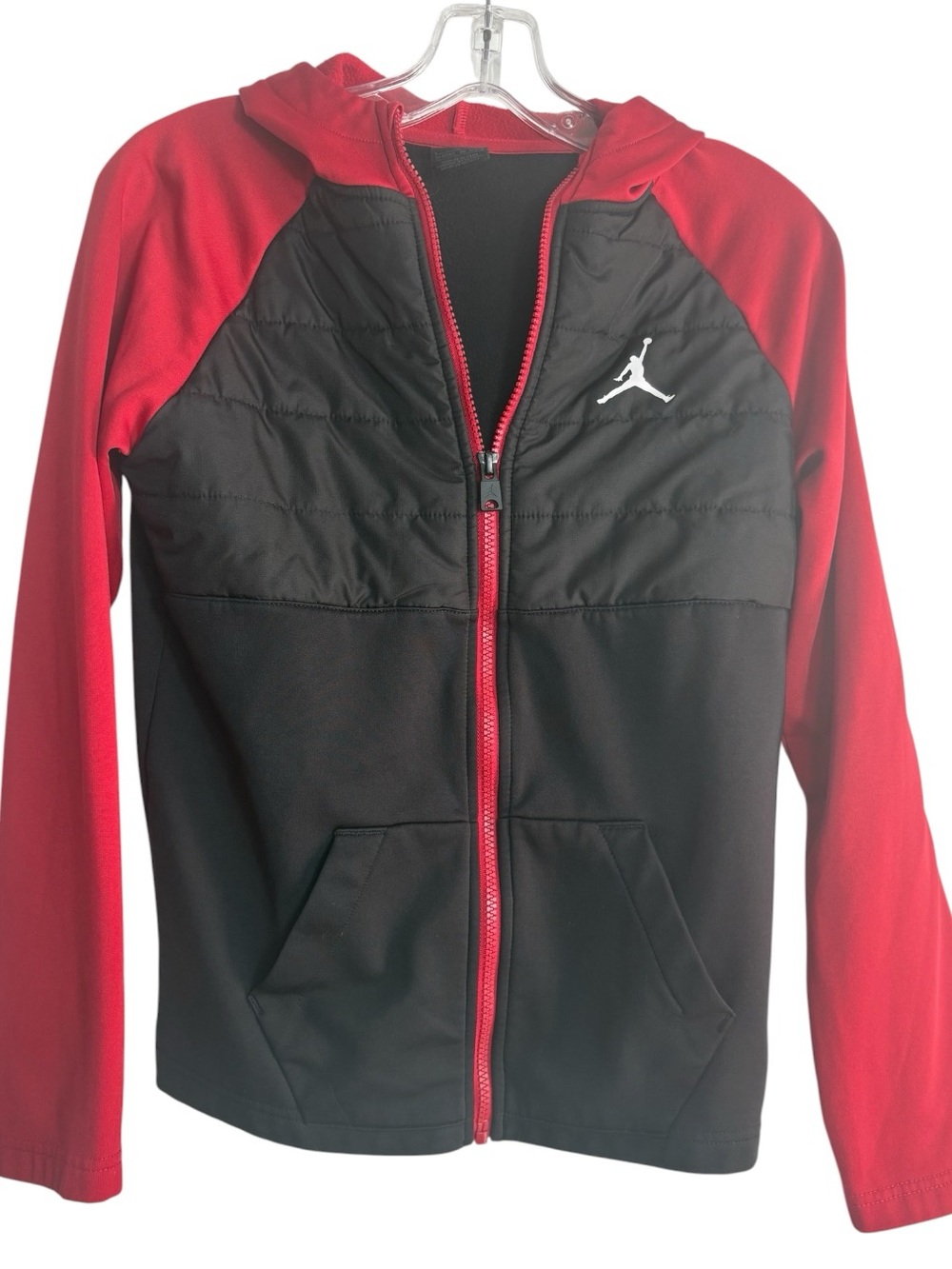 JORDAN Boys' Black & Red Full-Zip Hooded Jacket Size L — WOW!!! - Picture 3 of 10